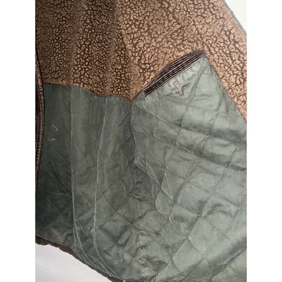 Gap Men's Corduroy Jacket L Chocolate Brown Sherpa Collar Y2K Button Up Pockets - Picture 10 of 11